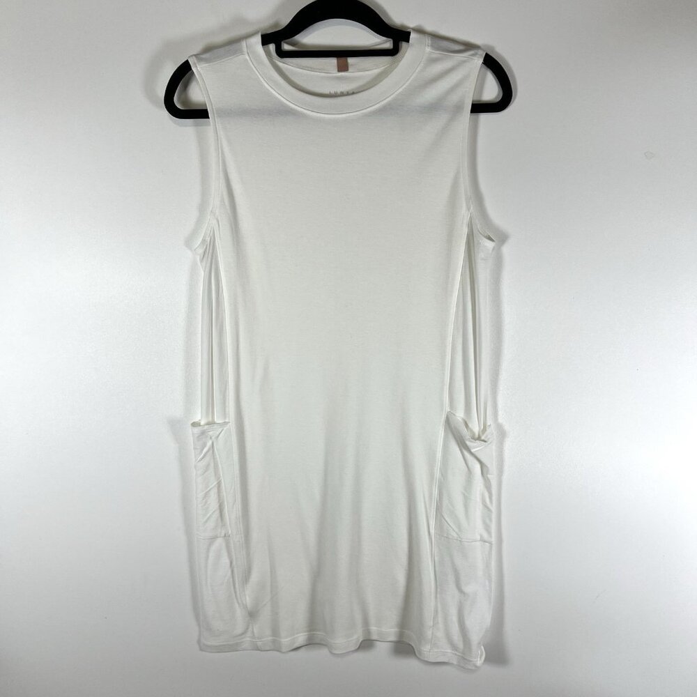 LUNYA Cool paneled sleeveless short‎ Mini dress white Lounge Wear Small Designer